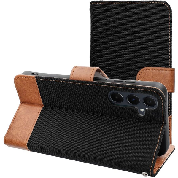 ZONE Jeans Book oldalra nyitható tok Xiaomi Redmi 14C / Poco C75 fekete