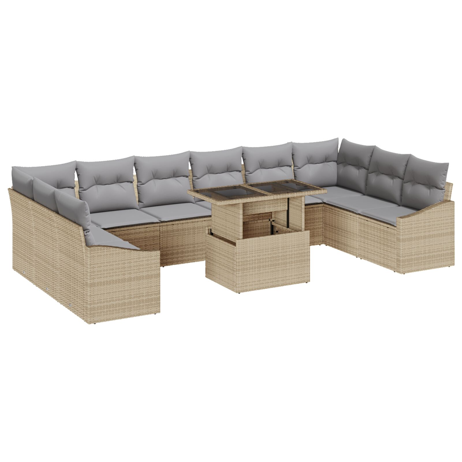 Kerti Sofa Szett 11-es szett Bézs és Szürke (3357813)