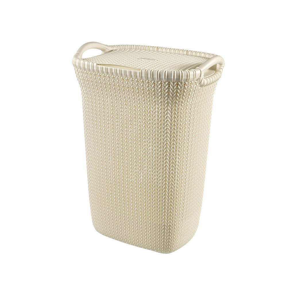 Curver Knit kötött hatású szennyestartó 57L - Krém (228391)