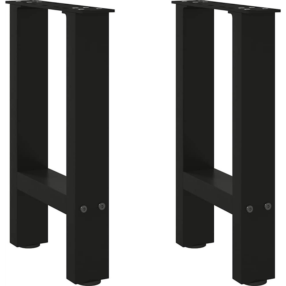 2 db fekete acél dohányzóasztal lábak 28x(42-43) cm (4013272 VidaXL)