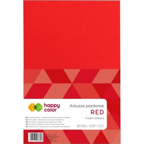  Happy Color Arkusze piankowe A4, 5 ark, czerwony, Happy Color Happy Color