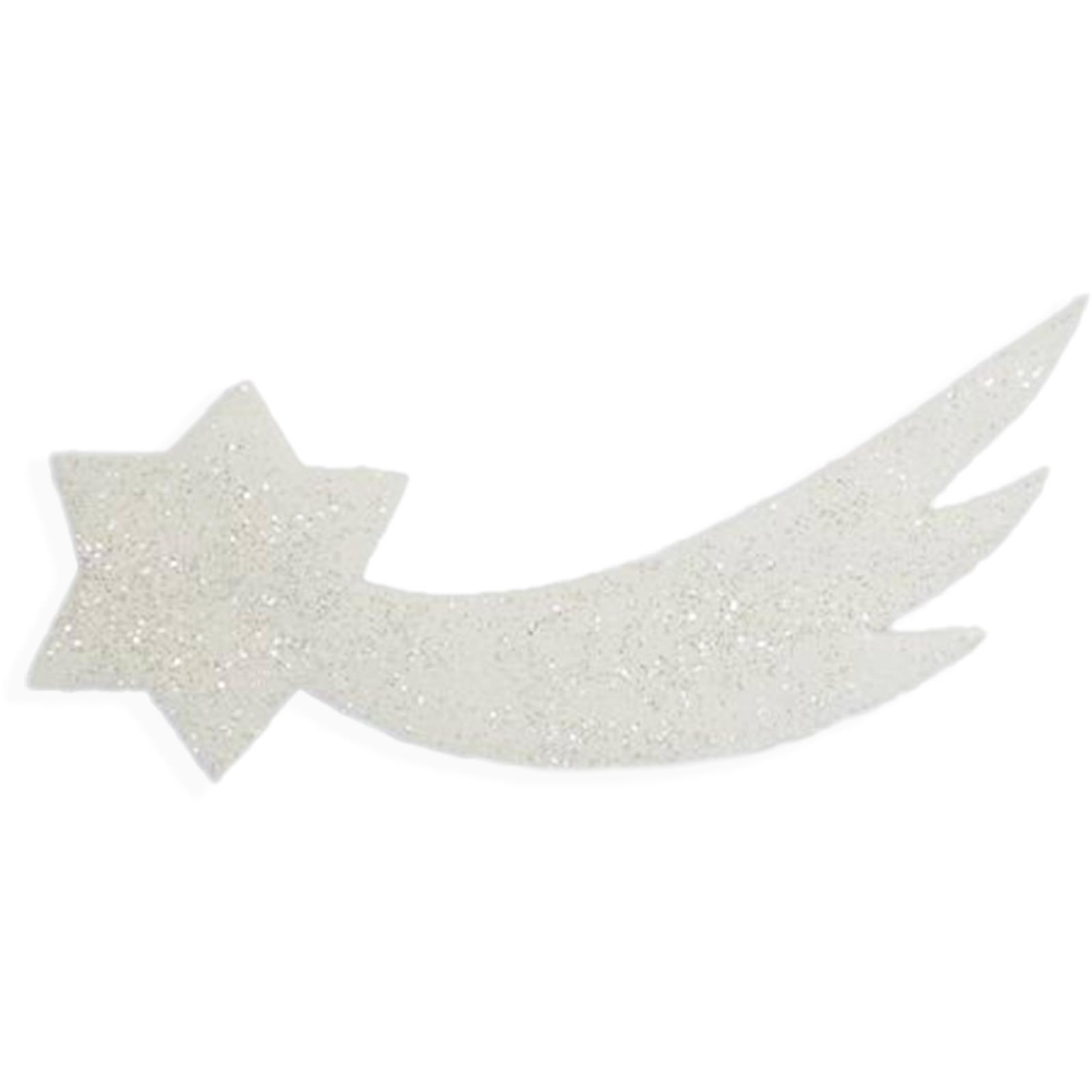 LAALU karácsonyi dekoráció - hab üstökös csillámokkal, 30 x 12 cm, fehér (LAU-2185)