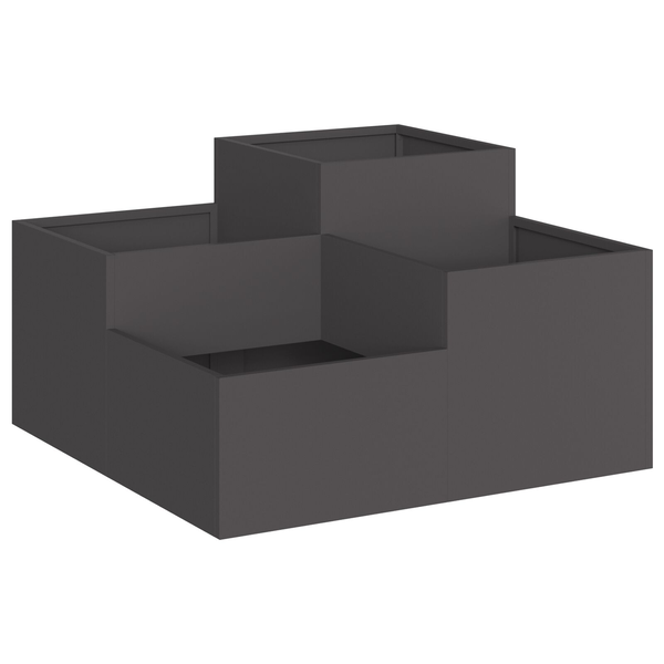 vidaXL Donica ogrodowa Czarna Cold-rolled steel 80 x 80 x 48 cm Donice