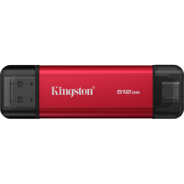 Kingston Technology Dual Portable 512 GB USB Type-A / USB Type-C 3.2 Gen 2 (3.1 Gen 2) Fekete, Vörös