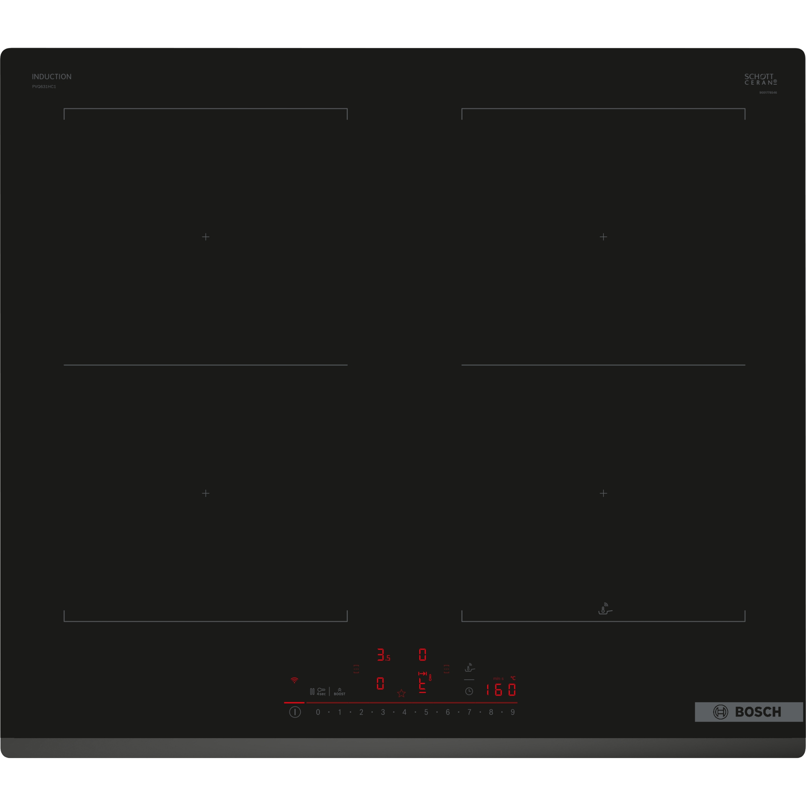 Bosch PVQ631HC1E Indukciós főzőlap - Fekete (PVQ631HC1E)