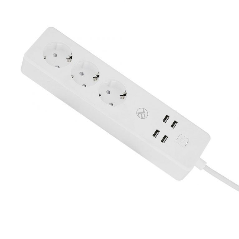 Tellur WiFi Power Strip 3 Outlets 4xUSB 4A 2200W 10A 1.8m okos elosztó (TLL331031)