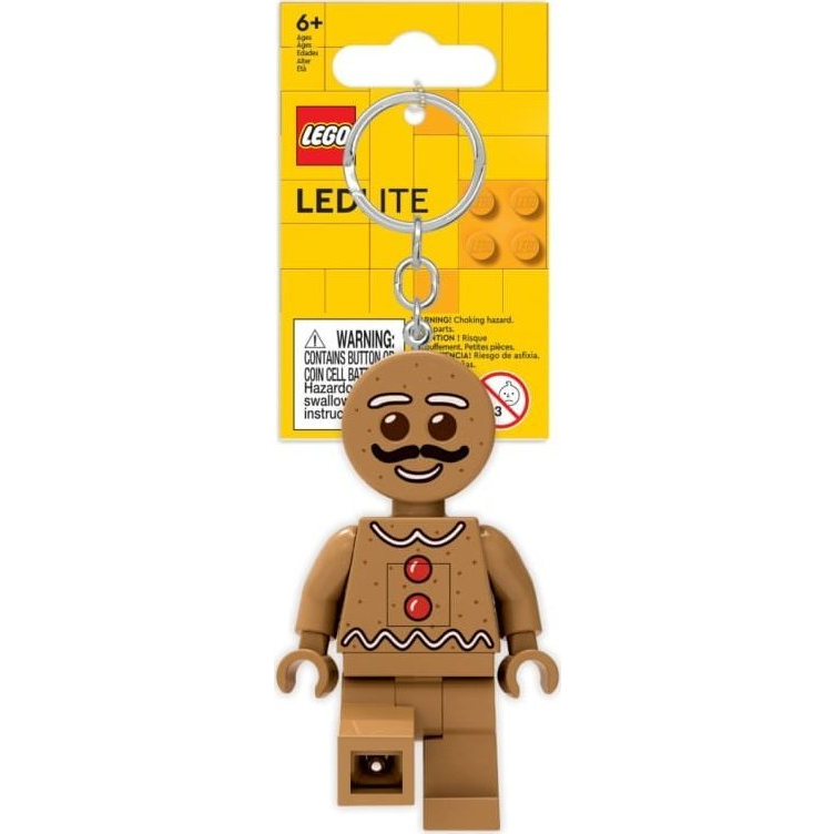 Kulcstartó, LED világítással, LEGO "Gingerbread Man" (LGL-KE182H)