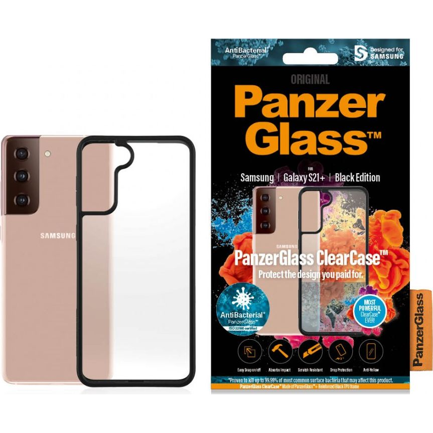 PanzerGlass ClearCase Samsung S21+ G996 Telefon tok - Átlátszó / Fekete (5711724002625)