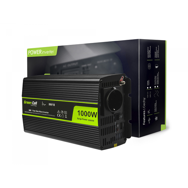 Green Cell INV18 Autós inverter 24V / 1000W