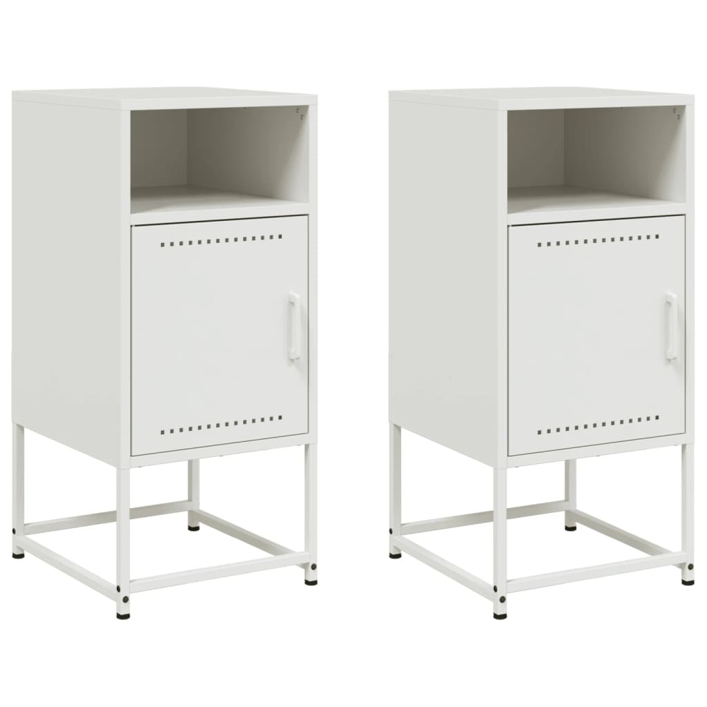 2 db fehér acél éjjeliszekrény 36 x 39 x 78 cm (846577)