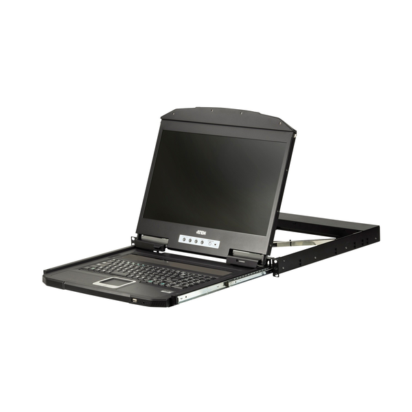ATEN CL3100NX rack-konsol 47 cm (18.5") 1366 x 768 pixel Metal, Plast Sort 1U