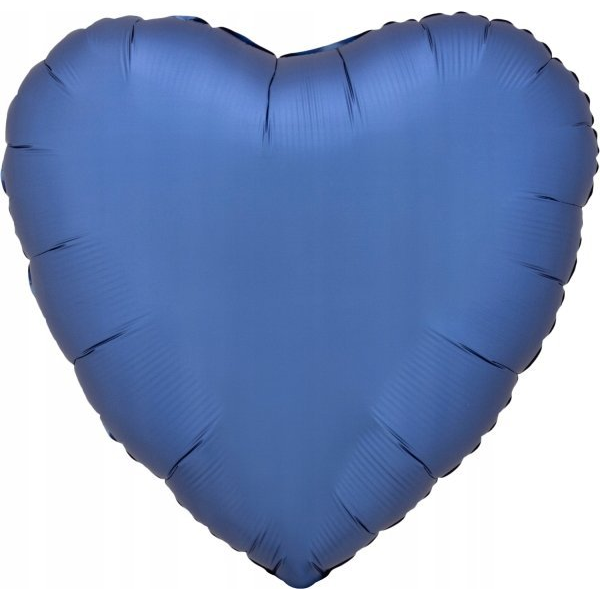 Silk Azure Blue Szív Fólia Lufi 43 cm