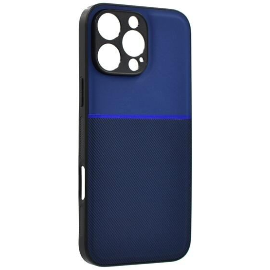 Gigapack Apple iPhone 16 Pro Max 5G mágneses, bőr hatású, csíkos mintás tok sötétkék (GP-159958) (GP-159958)