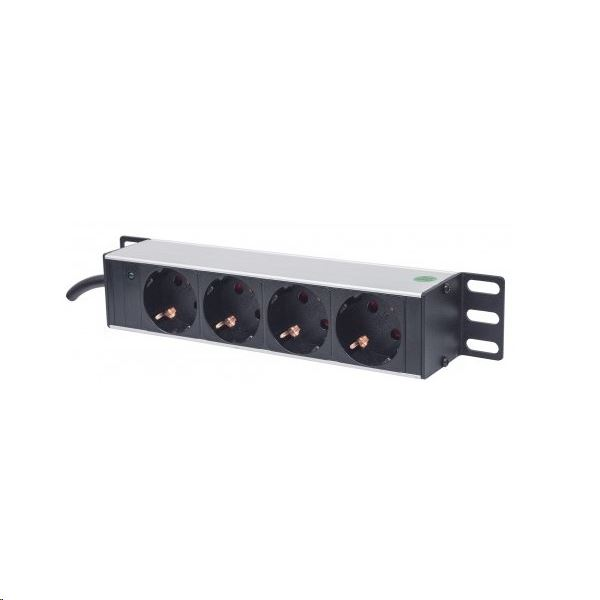 Intellinet 714020 разпределител на напрежение (PDU) 4 Изход(и) за променлив ток 1U Сив