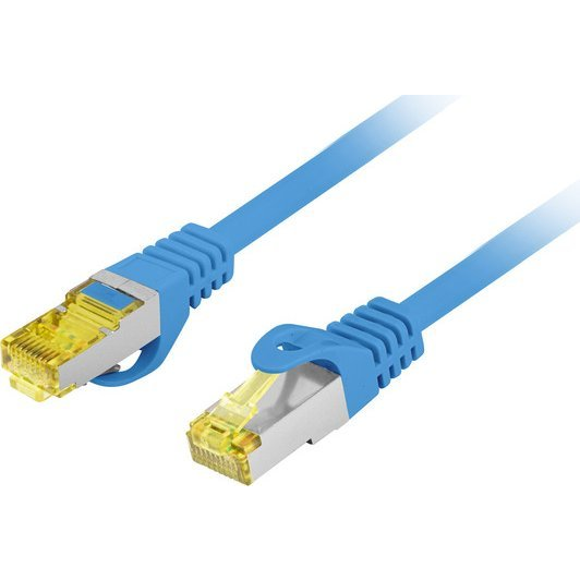 Patchcord kat.6A S/FTP LSZH CU 3M modrý, testováno Fluke Lanberg