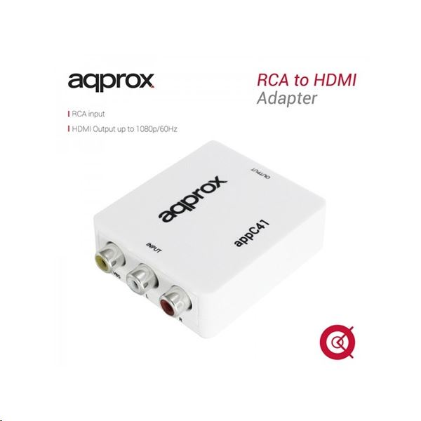 Approx RCA -> HDMI adapter (1080p / 60Hz, 720p / 60Hz) (APPC41) (APPC41)