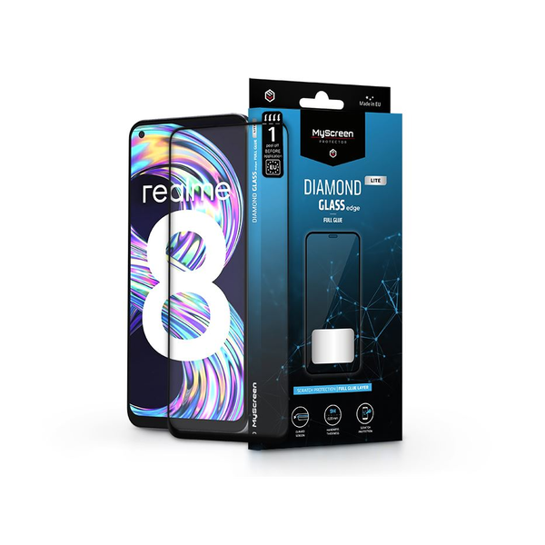 Скрийн протектор от закалено стъкло Realme 8/8 Pro - MyScreen Protector Diamond GlassLite Edge2.5D Full Glue - черен