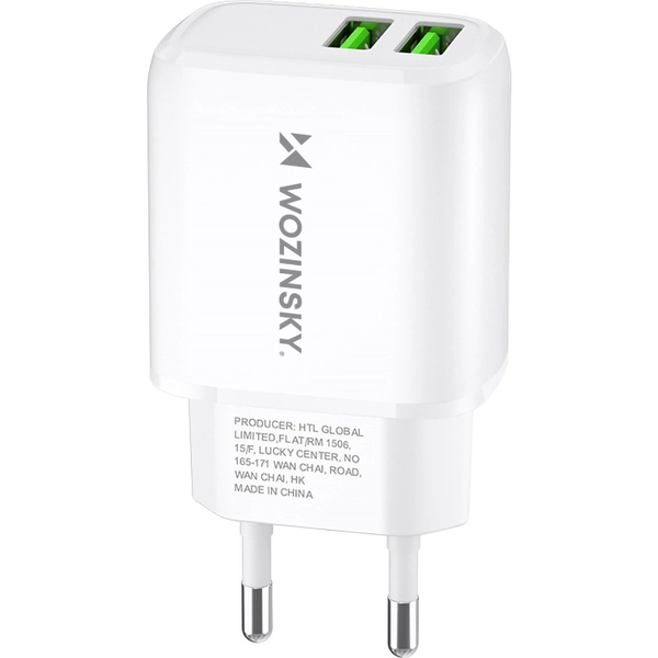 Ładowarka Wozinsky Ładowarka sieciowa Wozinsky CUWCW 2,4A 2 x USB-A - biała
