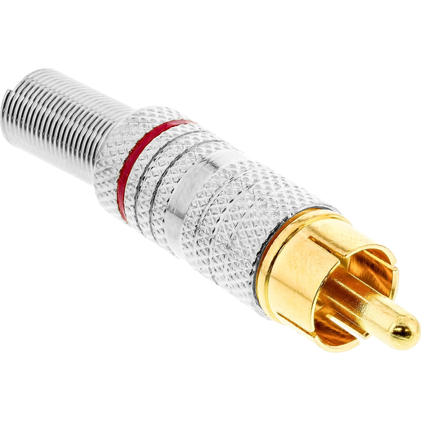 InLine 99110O conector RCA Dourado, Vermelho, Prateado