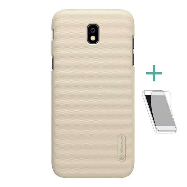 NILLKIN SUPER FROSTED műanyag telefonvédő (gumírozott, érdes felület + képernyővédő fólia) ARANY [Samsung Galaxy J7 (2017) SM-J730] (5996457714124)