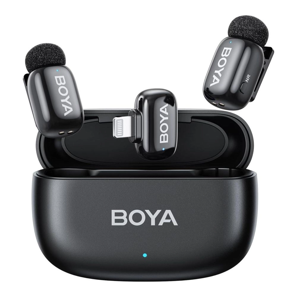 BOYA Mini 2 - 2 adó + 1 vevő (Lightning) + 1 töltőtok fekete