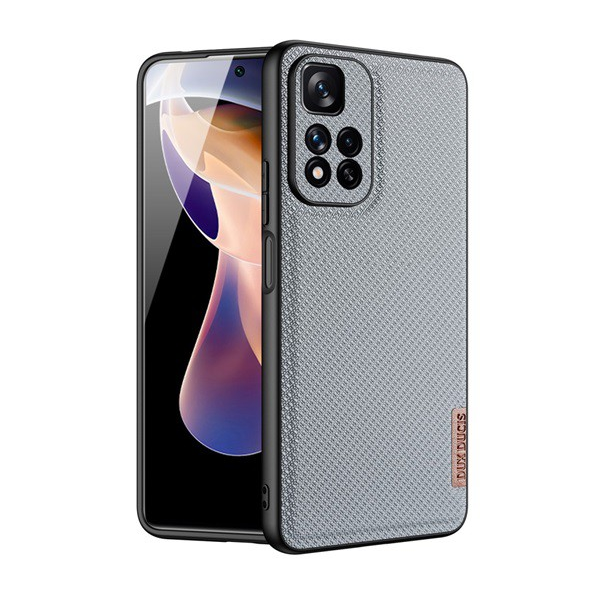 Protector de telefon din silicon Dux Ducis Fino (interior din plastic, rezistent la impact mediu, model grila) gri Xiaomi Redmi Note 11 Pro