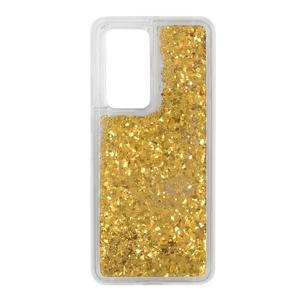 Szilikon telefonvédő (csillogó, flitteres folyadék hátlap) ARANY [Huawei P40 Pro 5G] (5996457979370)