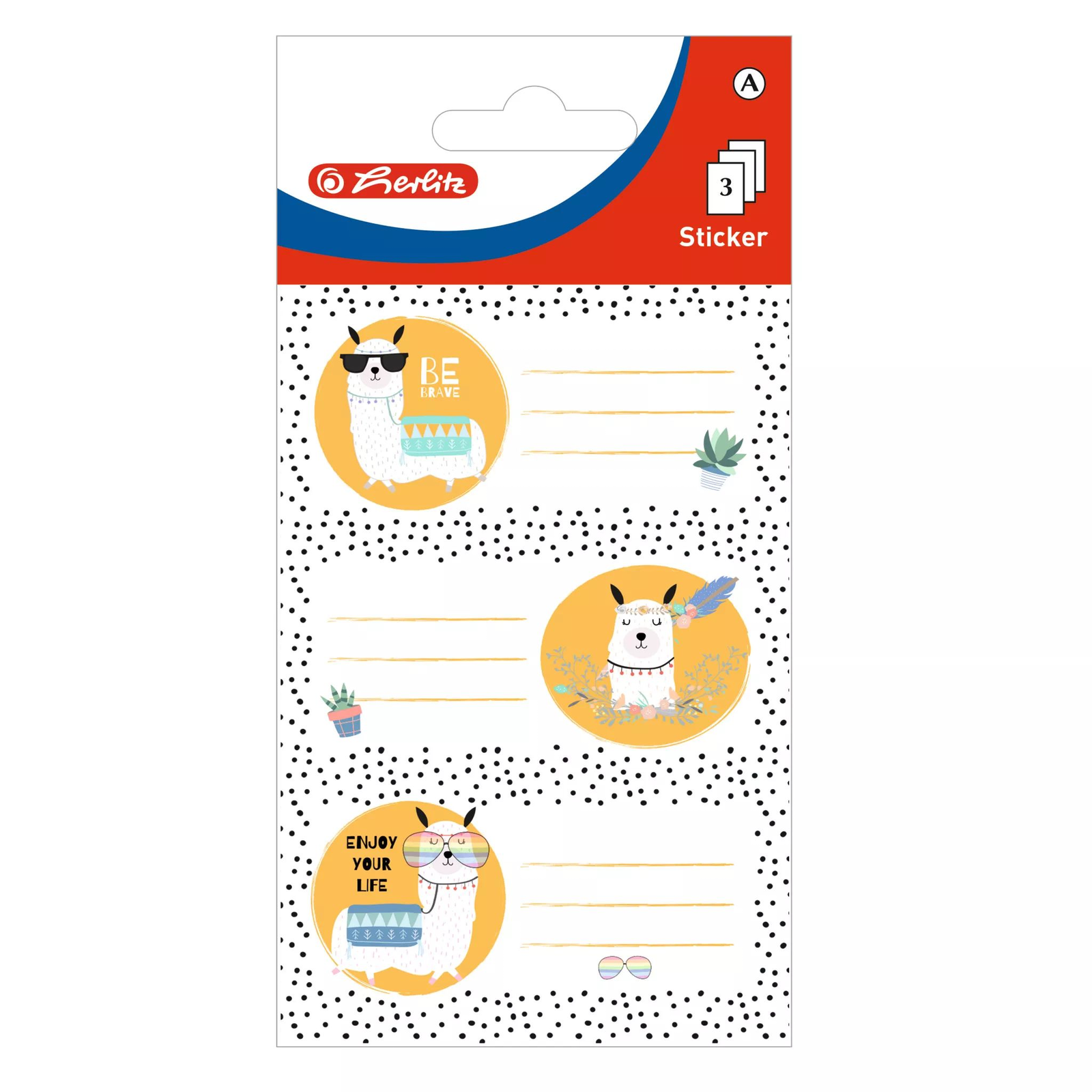 Herlitz Füzetcímke - Láma mintás (9 db/csomg) (50034284)