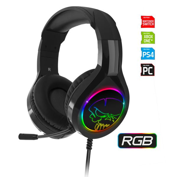 Spirit of Gamer PRO-H8 RGB mikrofonos fejhallgató fekete (MIC-PH8) (MIC-PH8)