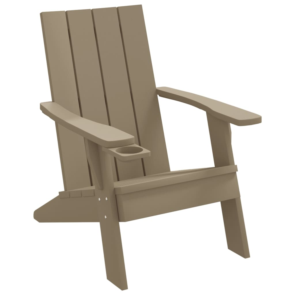 világosbarna polipropilén kerti adirondack szék 75x88,5x89,5 cm (364175)
