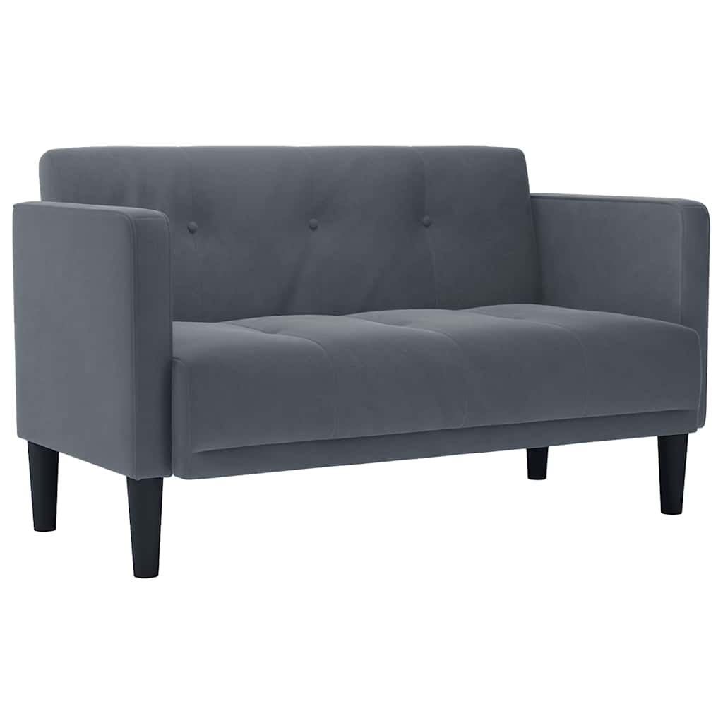 sötétszürke bársony loveseat kanapé 111 cm (4100571)