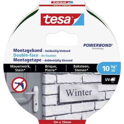 Tesa BRICK & STONE (77749-00000-00) Rögzítő szalag ® Powerbond Fekete (H x Sz) 5 m x 19 mm 1 db (77749-00000-00)