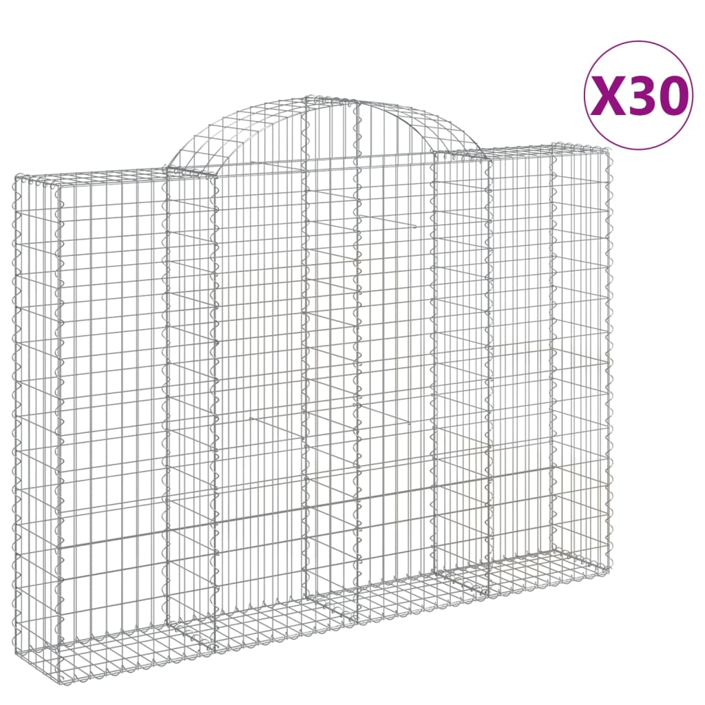 30 db íves horganyzott vas gabion kosár 200x30x140/160 cm (3146169)