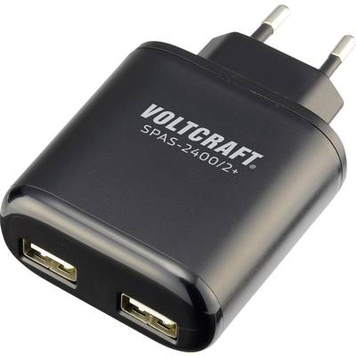 VOLTCRAFT SPAS-2400/2+ VC-11332175 USB-s töltőkészülék Aljzat dugó Kimeneti áram (max.) 4800 mA 2 x USB (VC-11332175)