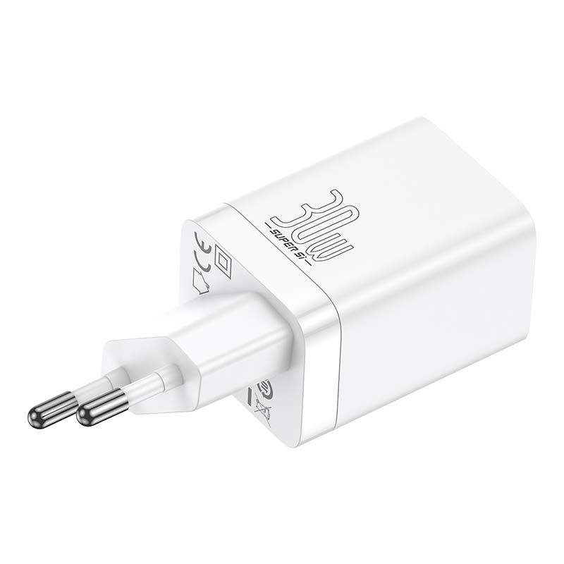 Baseus Super Si Pro gyorstöltő USB + USB-C 30W fehér (CCSUPP-E02) (CCSUPP-E02)