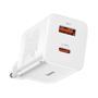 Incarcator telefon, Baseus, USB + USB-C, 30 W, Alb