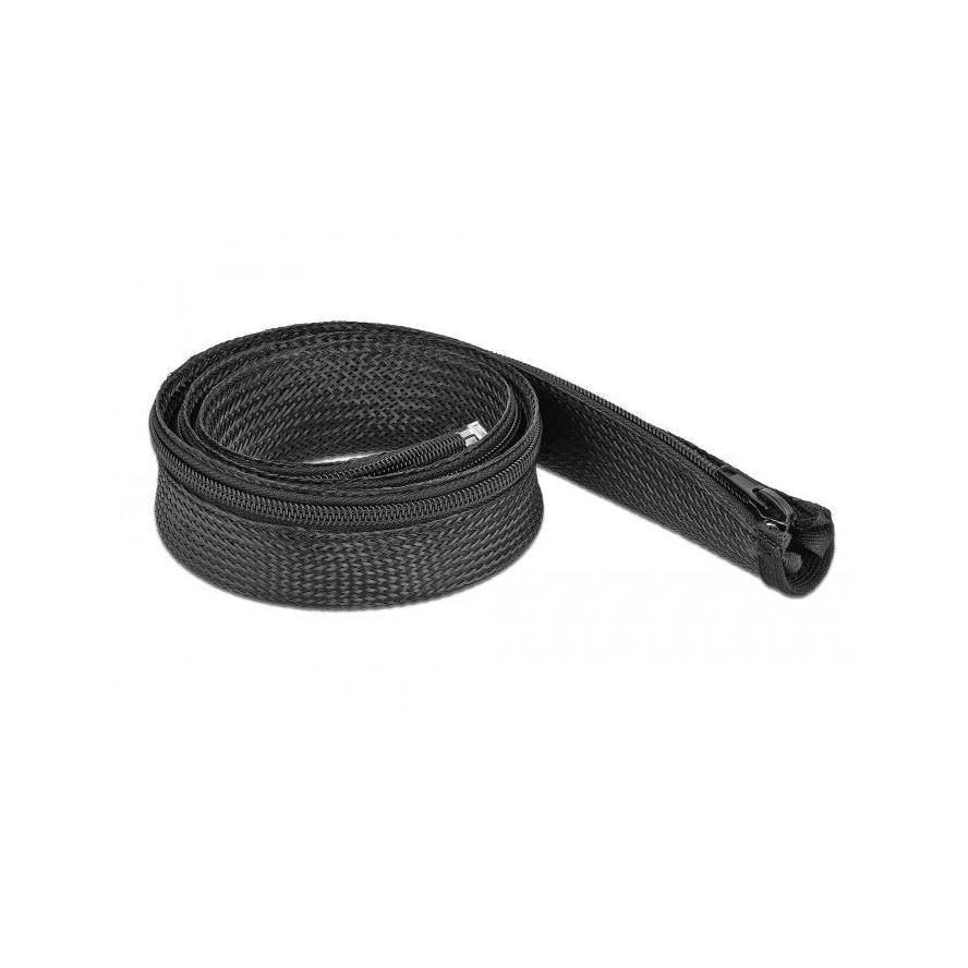 Delock Befont karmantyú zipzáras szorítóval 1 m x 30 mm-es fekete (19165)