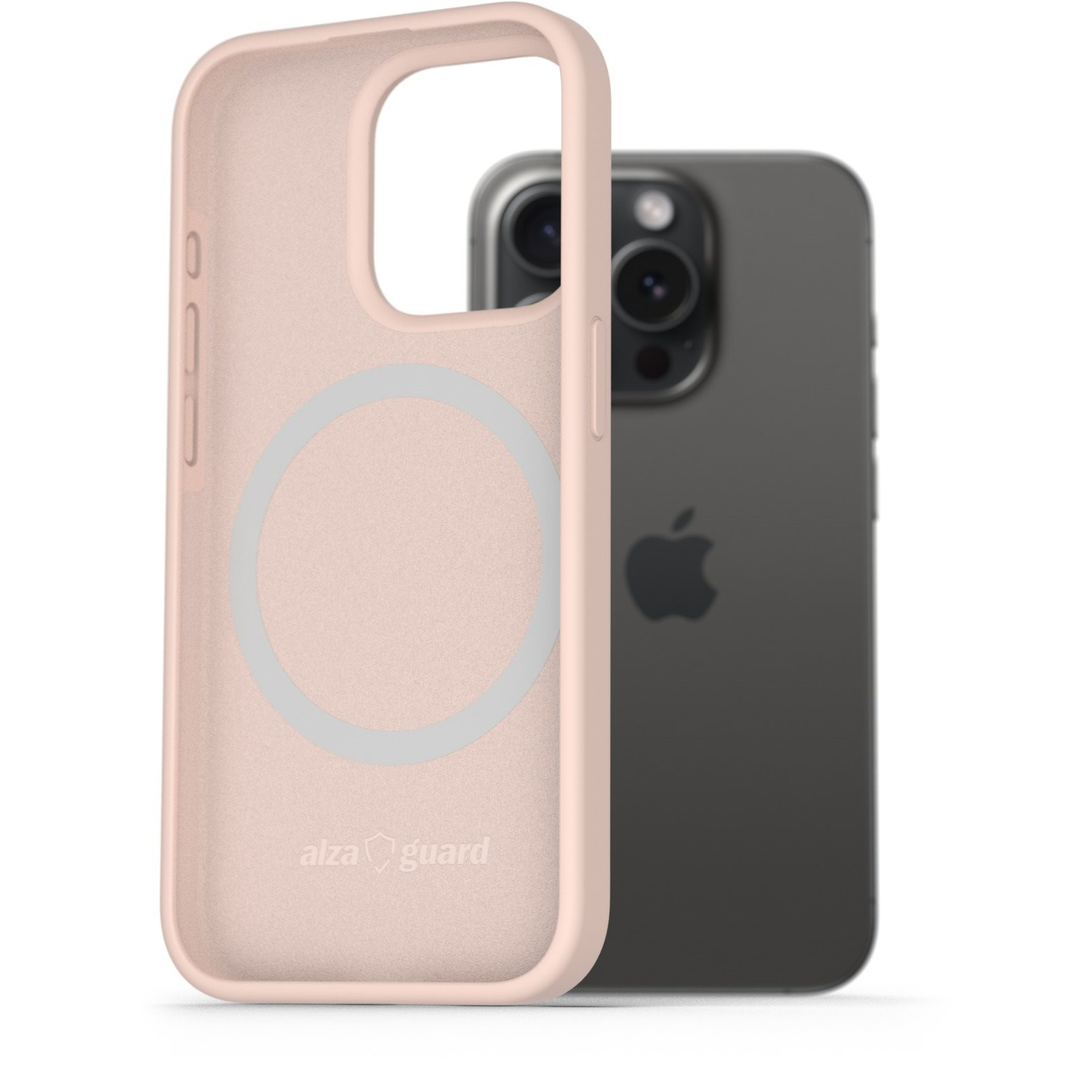 AlzaGuard Silicone Case Compatible with Magsafe iPhone 15 Pro rózsaszín tok (AGD-PCMS20P)