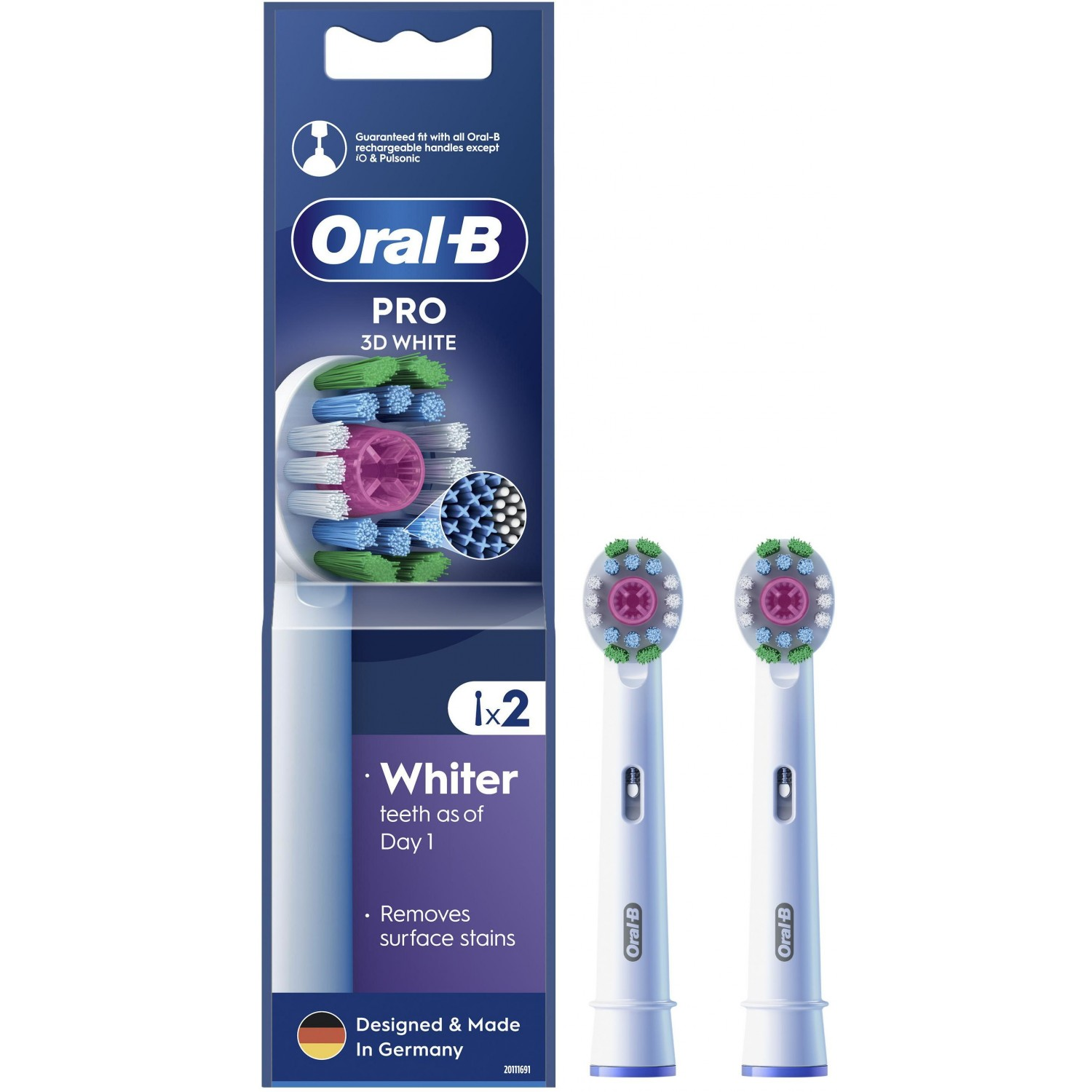 Oral-B EB18pRX 3D Elektromos fogkefe Pótfej - Fehér (2db) (EB18PRX 3DWHITE 2 SZT.)