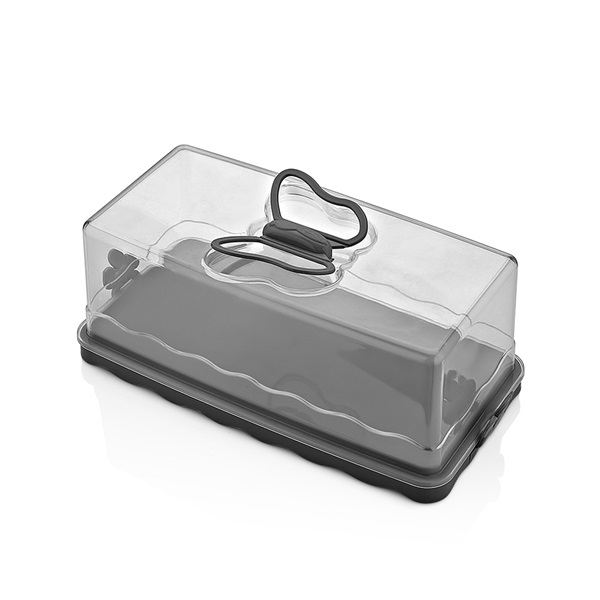 IRIS L-00575-2 négyzetes torta szállító 4.5 literes, antracit (L-00575-2)