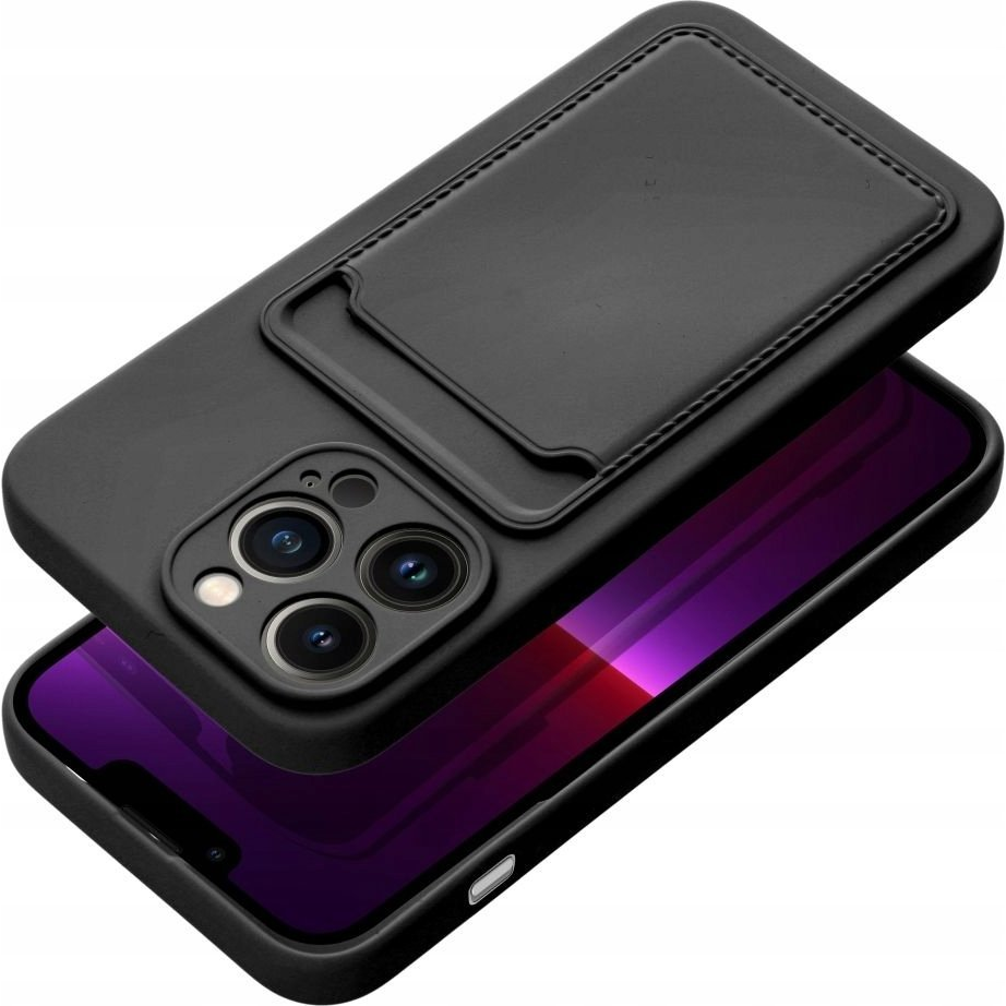 Apple iPhone 16 Pro kártyatartós szilikon tok, fekete ( )