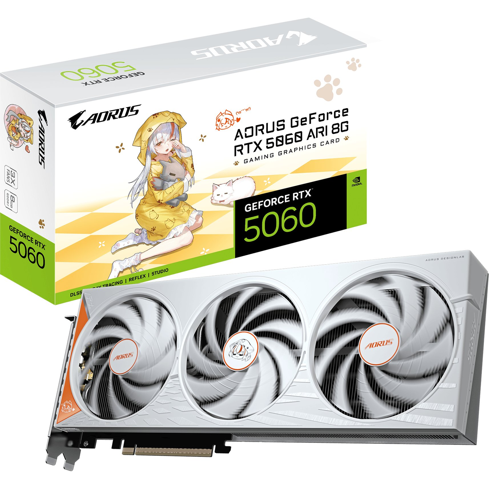 Видеокарта Gigabyte GeForce RTX 5060 AORUS 8 GB GDDR7 — GV-N5060AORUS ARI-8GD