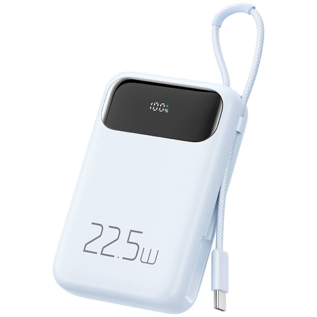 Mcdodo 10000mAh Power Bank beépített USB-C kábellel 22.5W világoskék (MC-3244) (MC-3244)