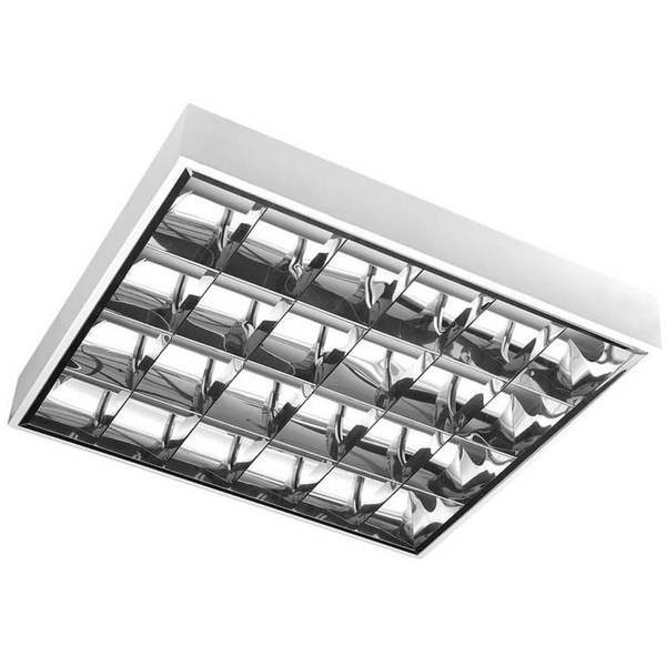 Lampa sufitowa GTV Oprawa nasufitowa rastrowa G-TECH LED G13 4x60 T8 LED-J IP20 biała GT-LE060JN-01
