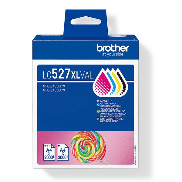 Brother LC527XLVAL blækpatron 4 stk Original Højt (XL) udbytte Sort, Blå, Magenta, Gul
