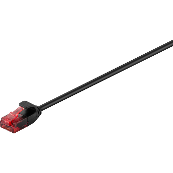 Goobay U/UTP CAT6 Slim Patch kábel 0.15m - Fekete