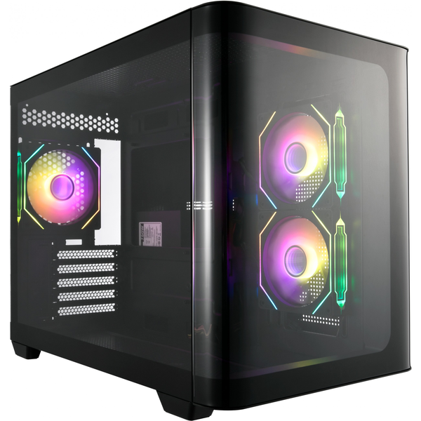 FSP Mini S380-BA Midi Torony Számítógépház + 3db 120mm ARGB ventilátor - Fekete