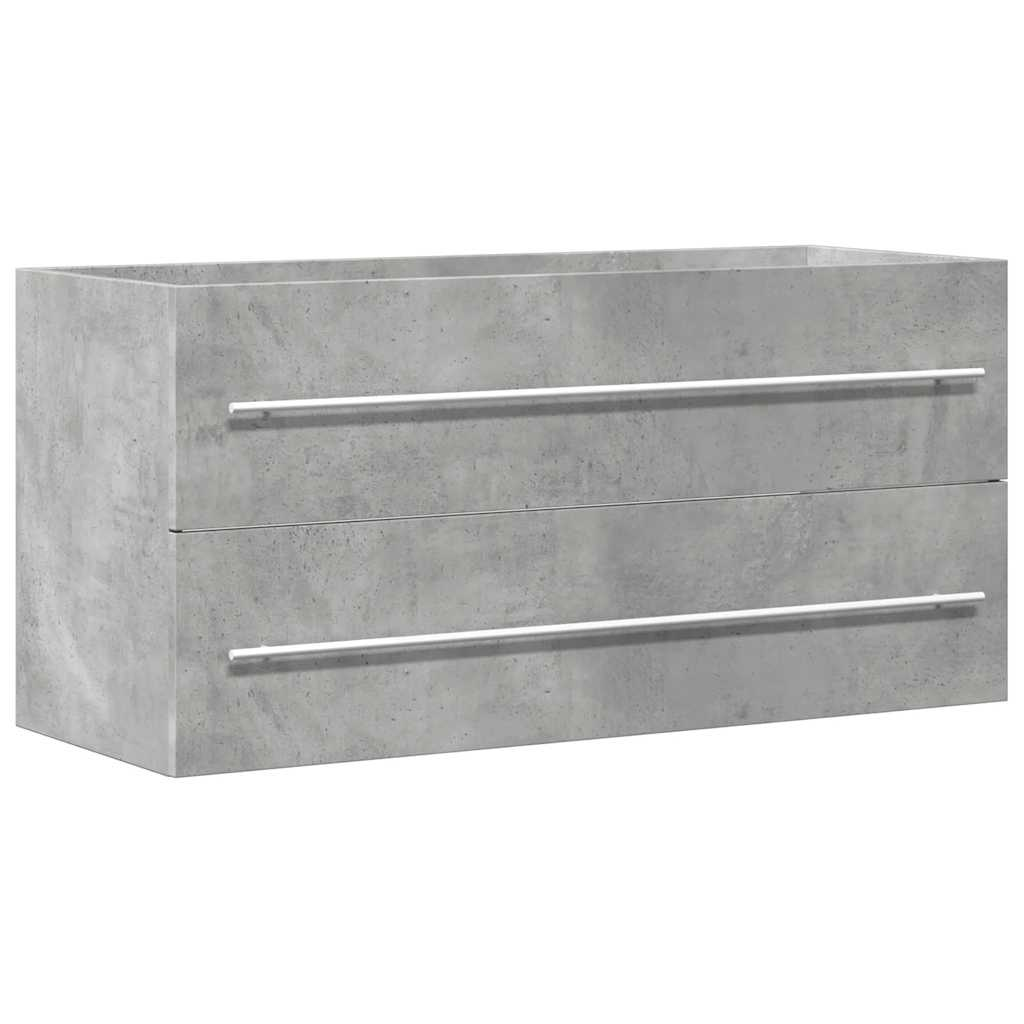 betonszürke szerelt fa mosdószekrény 100 x 38,5 x 48 cm (856233)