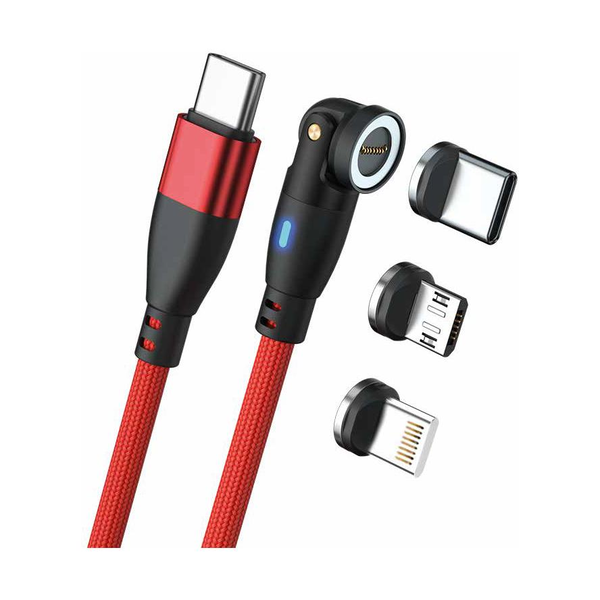 RealPower Magnetic cable 100 Watt,1m,rot mit Adaptern