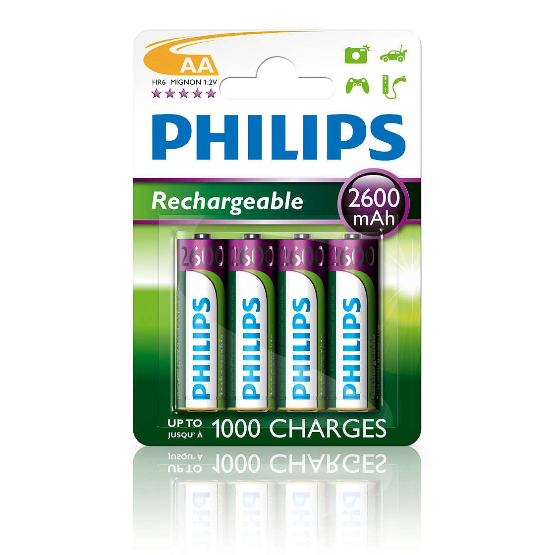 Philips Rechargeables R6B4B260/10 háztartási elem Újratölthető elem Nikkel-fémhidrid (NIMH) (R6B4B260/10)